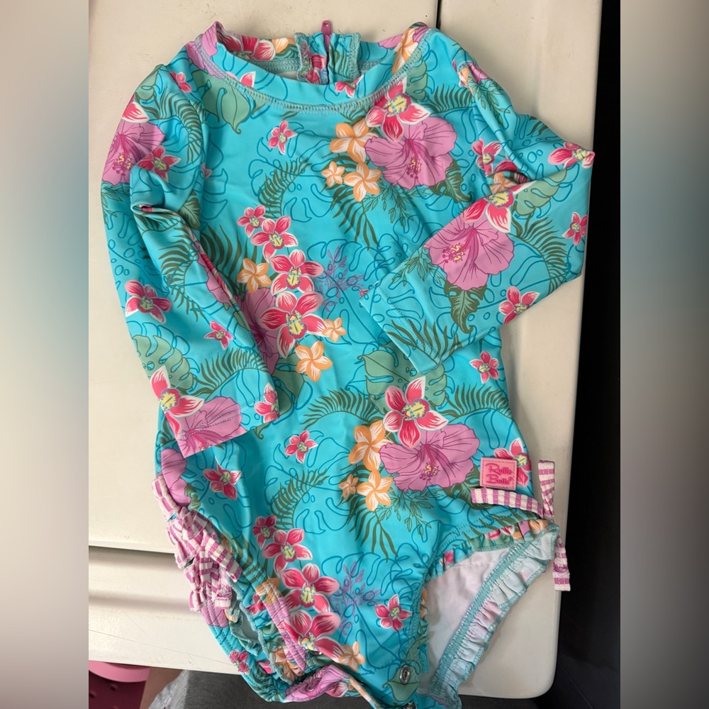 Ruffle Butts Tropical Floral Swimsuit